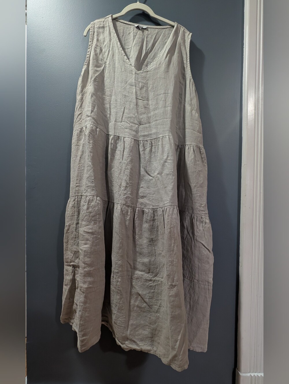 EUC Rosemarine Tiered Linen Maxi Skirt Dress Ladies Plus 1X Italy *